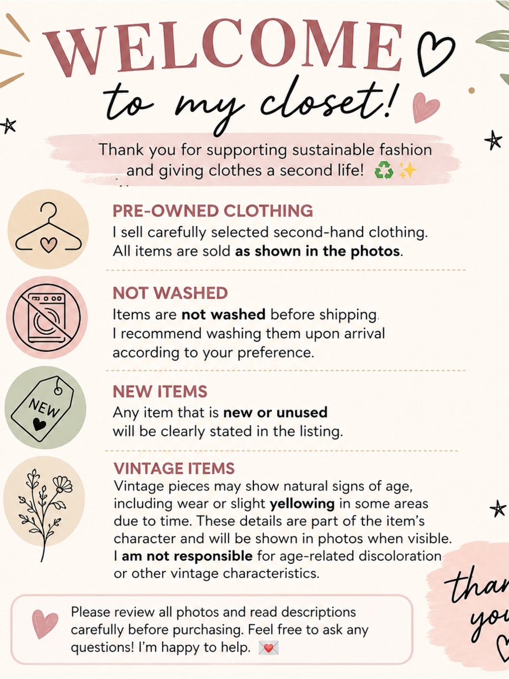 Welcome to My Closet Sign - Pastel Pink & Cream Graphic